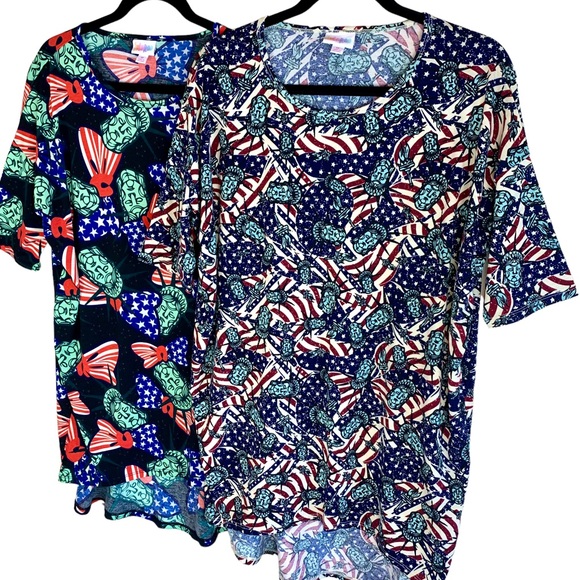 LuLaRoe Lady Statue of Liberty Americana Irma Tunic High Low Top Bundle Lot New - Picture 2 of 14